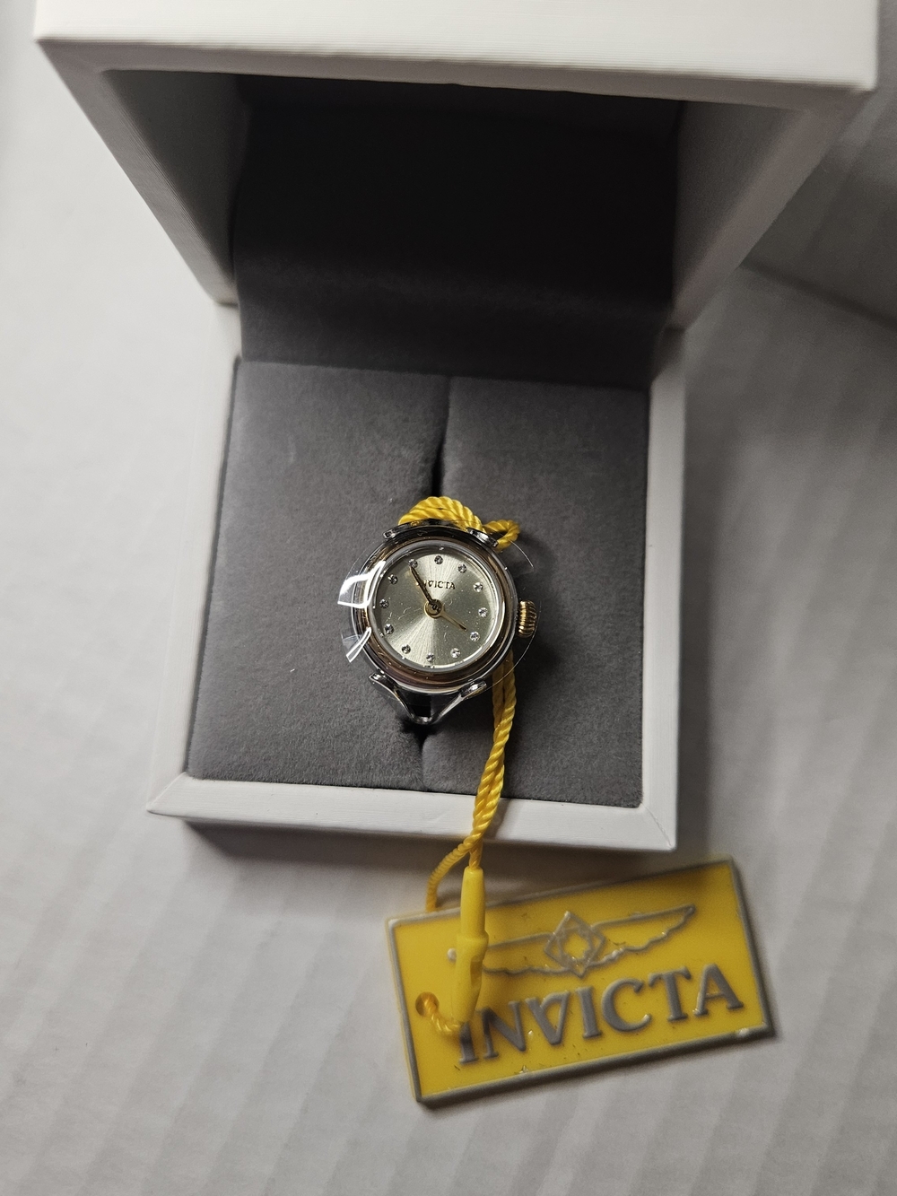 Invicta Women's Silver and Gold Accent Ring Watch 48576